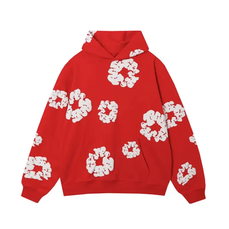 Denim Tears Hoodie — Red [coat]] colorway — USFans Spreadsheet photo