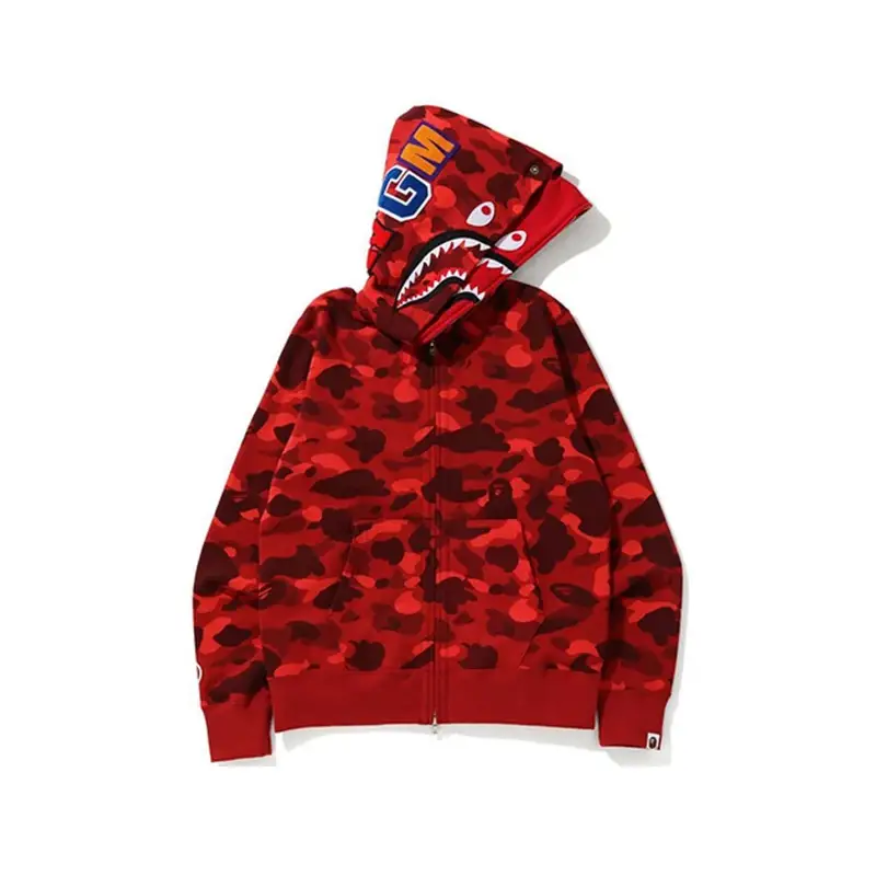 Bape Shark Hoodie — 8805 double cap red colorway — USFans Spreadsheet photo