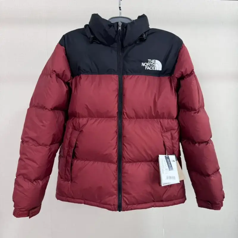 Budget/Best TNF Nuptse Jacket — 96 feather brick red colorway — USFans Spreadsheet photo