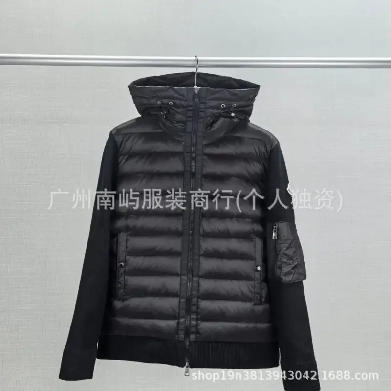 Moncler Navy Blue Padded Zip-Up Cardigan — black hooded colorway — USFans Spreadsheet photo