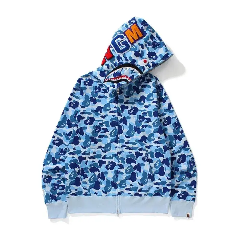 Bape Shark Hoodie (More CW) — 808 blue camouflage colorway — USFans Spreadsheet photo