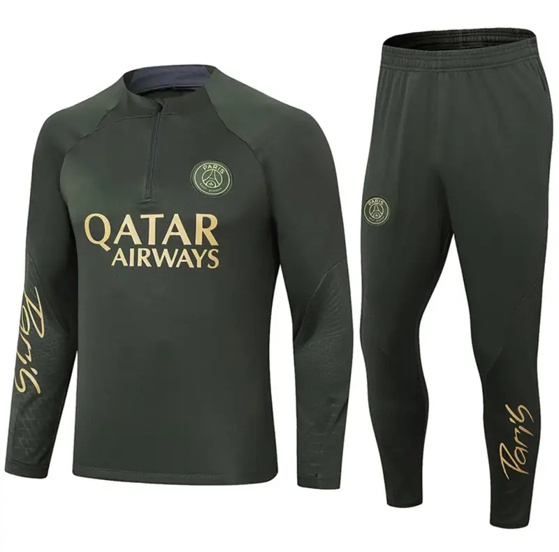 Football Set Tracksuit — 2324 Paris Army Green colorway — USFans Spreadsheet photo
