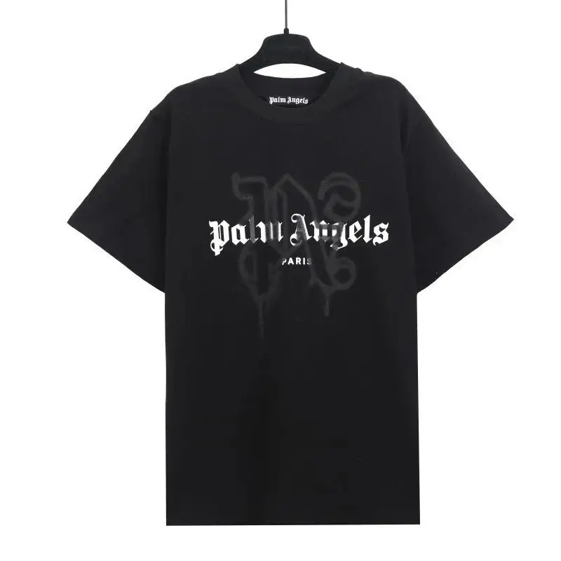 Palm Angels Monogram NY Spray Tee — 2273 Black with white text Black colorway — USFans Spreadsheet photo
