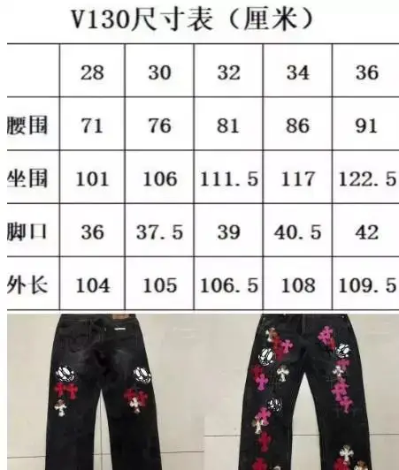 Chrome Hearts Jeans — v130 colorway — USFans Spreadsheet photo
