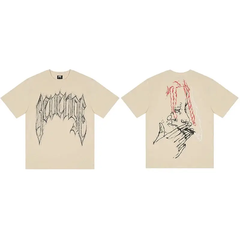 Revenge T-Shirts — Khaki apricot small 4 co branded heads colorway — Kakobuy Spreadsheet photo