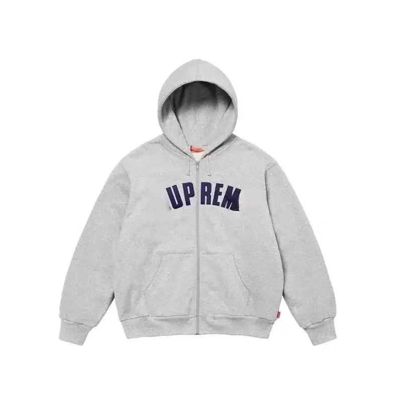 Supreme Zip Hoodie — double-layer thick gray colorway — USFans Spreadsheet photo