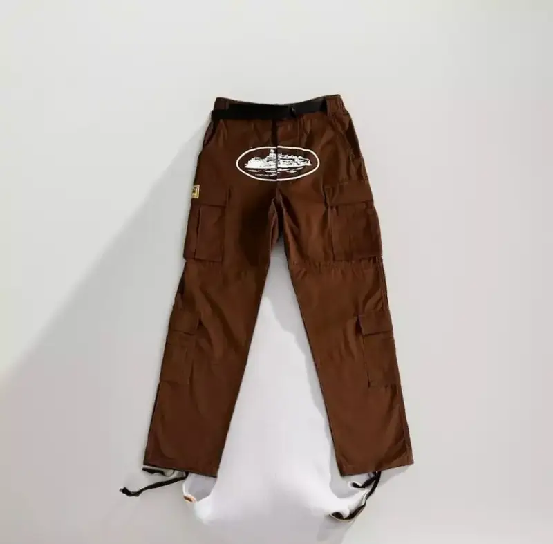 Corteiz Classic Cargo 5 Stars Black White Logo Pants — brown tooling colorway — USFans Spreadsheet photo