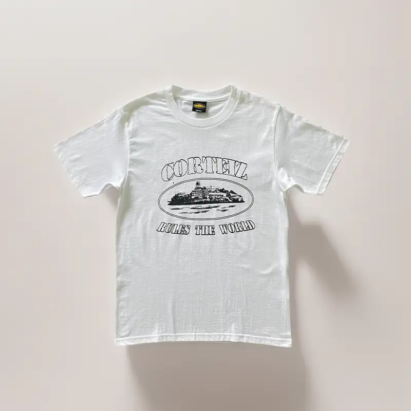 Corteiz Tee — Rules World White colorway — USFans Spreadsheet photo