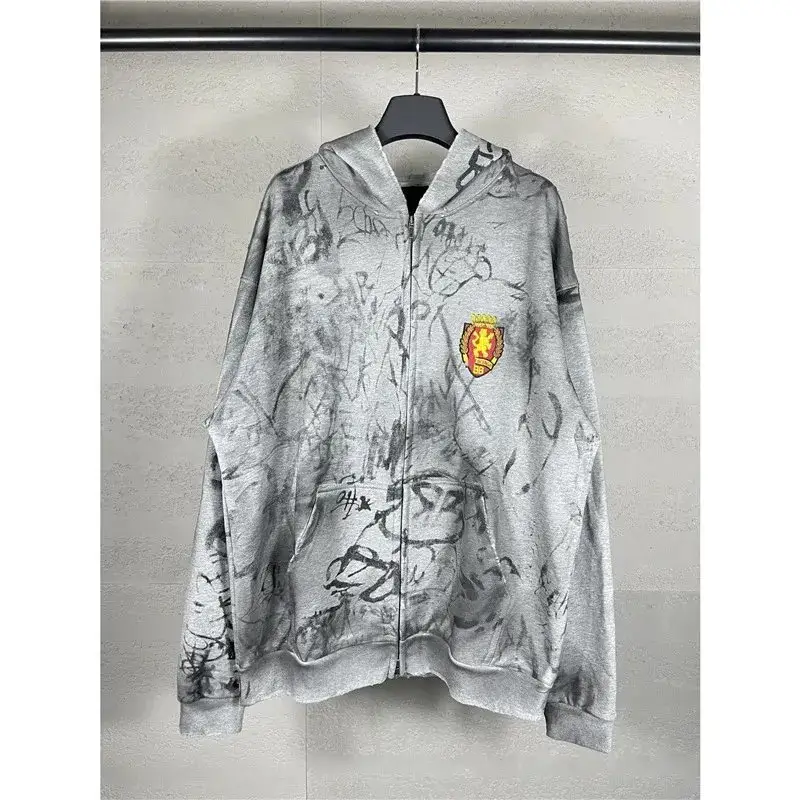 Balenciaga Blue Skater Graffiti Hoodie — Grey colorway — USFans Spreadsheet photo