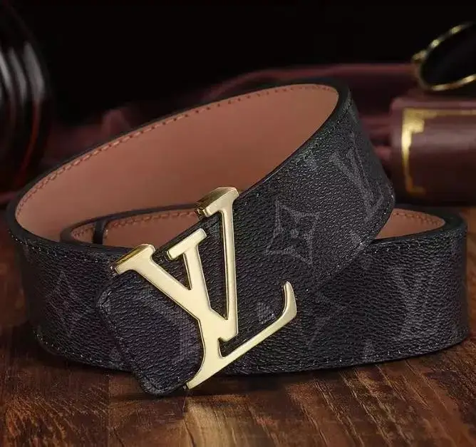 Budget LV Belt — L Classic Black Flower Gold Buckle colorway — USFans Spreadsheet photo