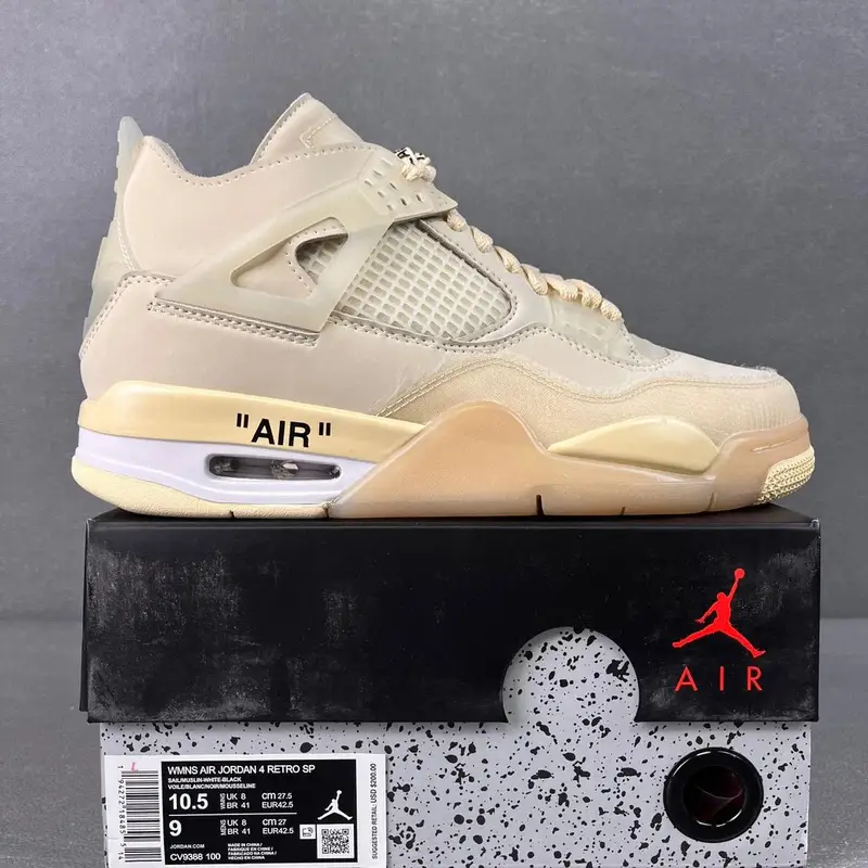 Jordan 4 Red Cement — OW Joint CV9388-100 colorway — USFans Spreadsheet photo