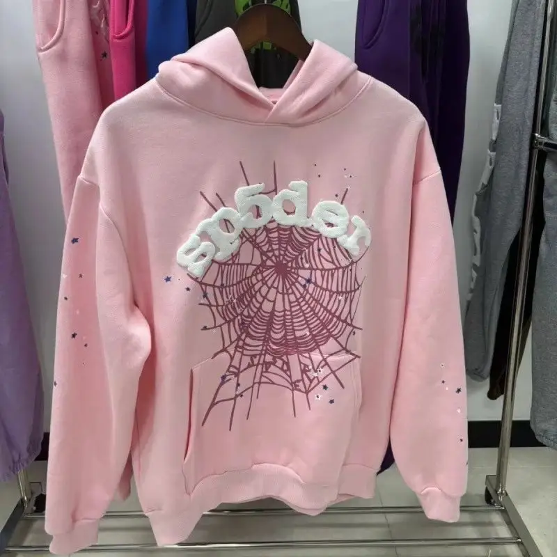 Sp5der Blue Hoodie — Pink colorway — USFans Spreadsheet photo