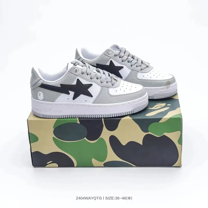 Bapesta Sneakers — Grey White Black Little Dior colorway — Kakobuy Spreadsheet photo