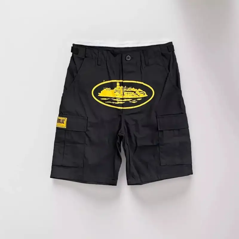Corteiz Classic Cargo Triple Black Logo Shorts — Guerrilla Black colorway — USFans Spreadsheet photo