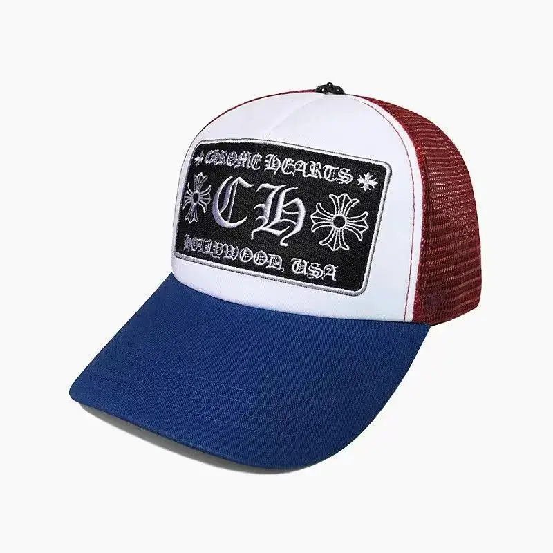 Chrome Hearts Caps — CH curved eaves red， blue， and white colorway — USFans Spreadsheet photo