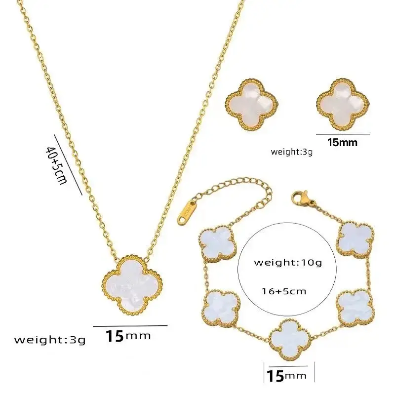 Vancleef Necklace — 913-1 three-piece set of 1.5CM white she colorway — USFans Spreadsheet photo
