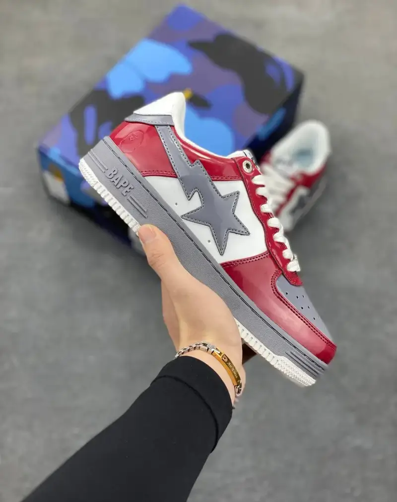 Bape SK8 ( Tons Of Colorways ) — White Grey Red colorway — Kakobuy Spreadsheet photo
