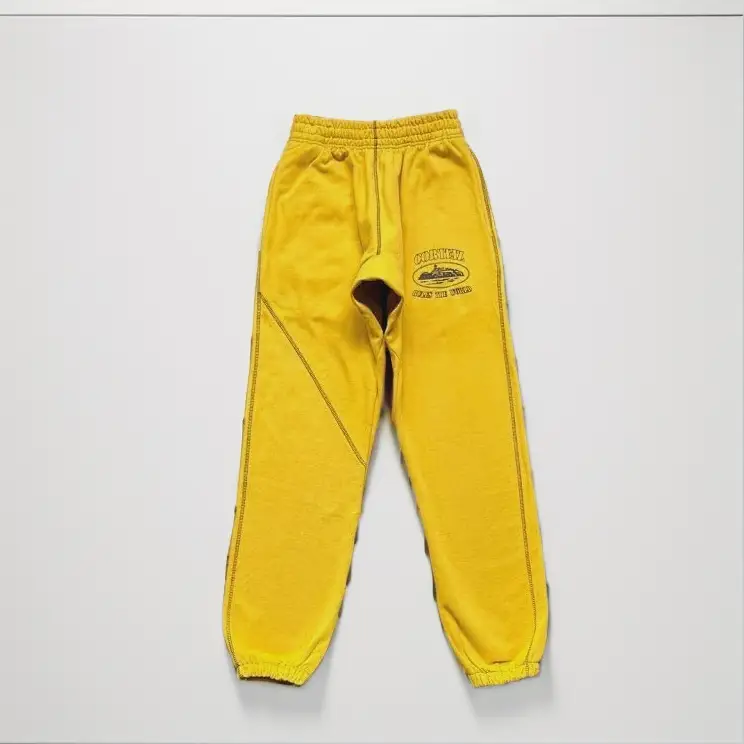 Corteiz Alcatraz Basic Triple Black Pants — open line pants yellow colorway — USFans Spreadsheet photo