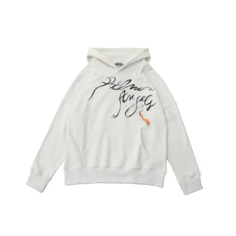 Palm Angels Hoodie — Smoke apricot white correct version colorway — USFans Spreadsheet photo