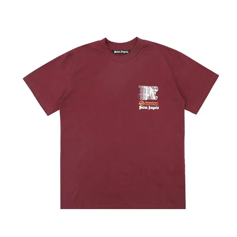 Palm Angels Monogram NY Spray Tee — 2289 wine red colorway — USFans Spreadsheet photo