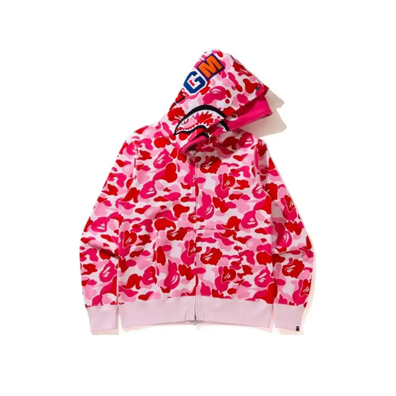 Bape Shark Hoodie — 8801 double cap powder colorway — USFans Spreadsheet photo
