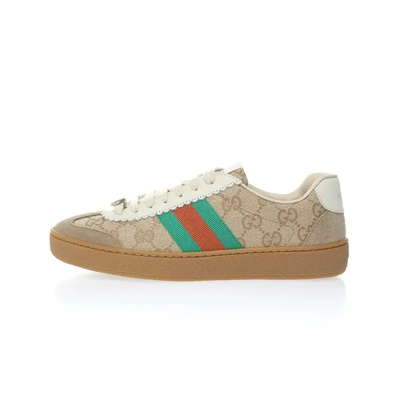 Gucci G74 Web Shoes — GG Bukhaki Green Red Caramel Base 521681 colorway — USFans Spreadsheet photo