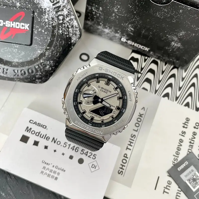 G-Shock Casio Watch With Rubber Band — Silver Shell  Grey Plate Black Tape colorway — USFans Spreadsheet photo