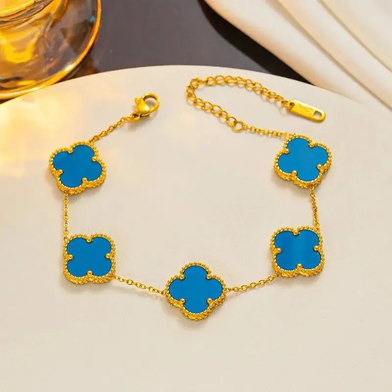 Vancleef Necklace — 913-2 blue shell bracelet gold 1.5CM colorway — USFans Spreadsheet photo