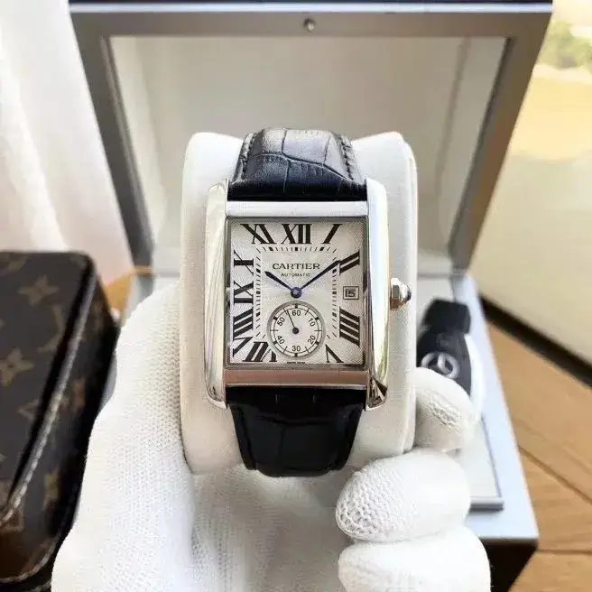 Cartier Tank Watch — Silver Case-White Dial Black Strap colorway — USFans Spreadsheet photo