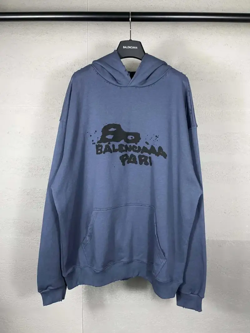 Balenciaga Paris Graffiti Hoodie — Blue Grey colorway — USFans Spreadsheet photo