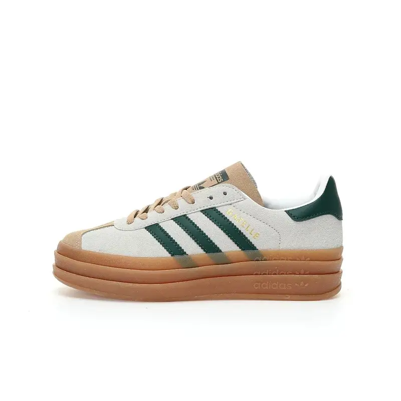 Adidas Originals Gazelle Bold — light gray brown dark green raw rubber b colorway — Kakobuy Spreadsheet photo