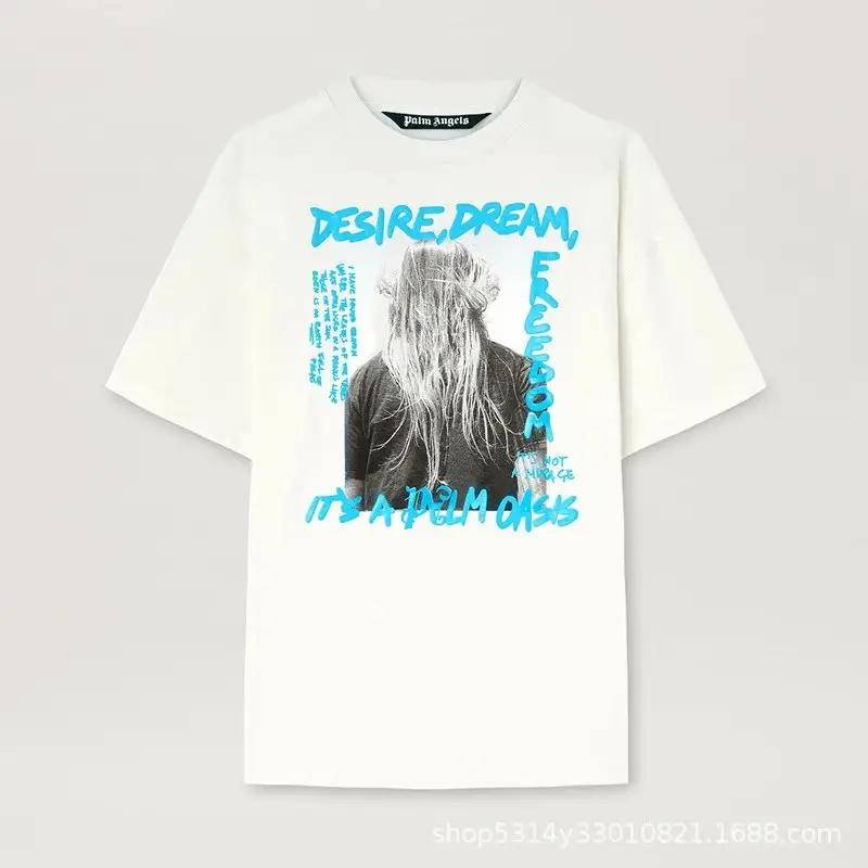 Palm Angels Monogram NY Spray Tee — 2283 white colorway — USFans Spreadsheet photo