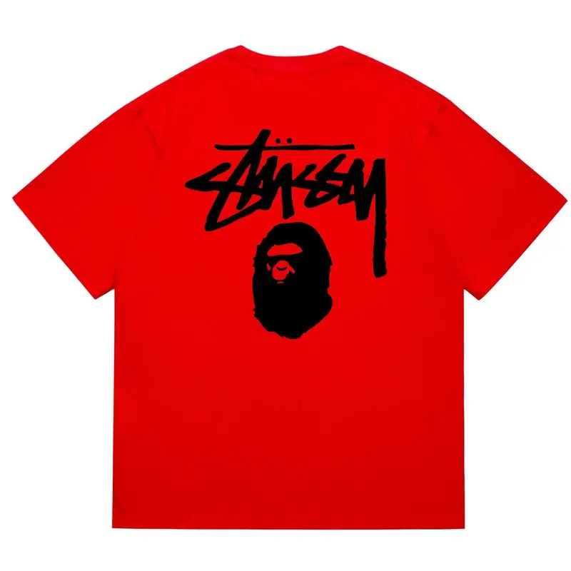 Bape x Stussy Tee — 201 red and black colorway — USFans Spreadsheet photo