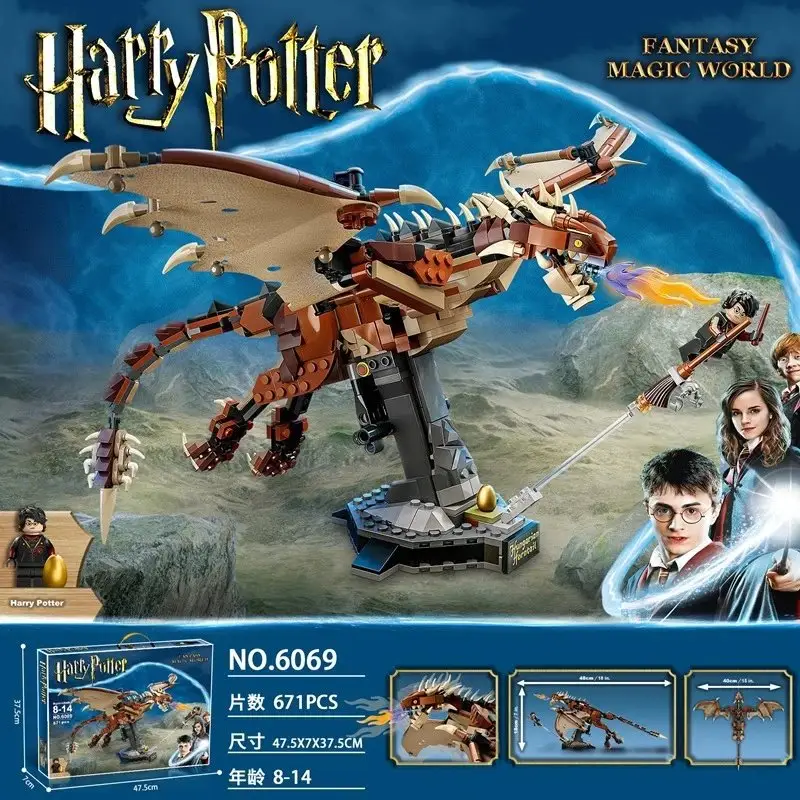 LEGO Hogwarts Castle — 6069 Hungarian tree peak dragon [671 particles]-about 700g colorway — USFans Spreadsheet photo
