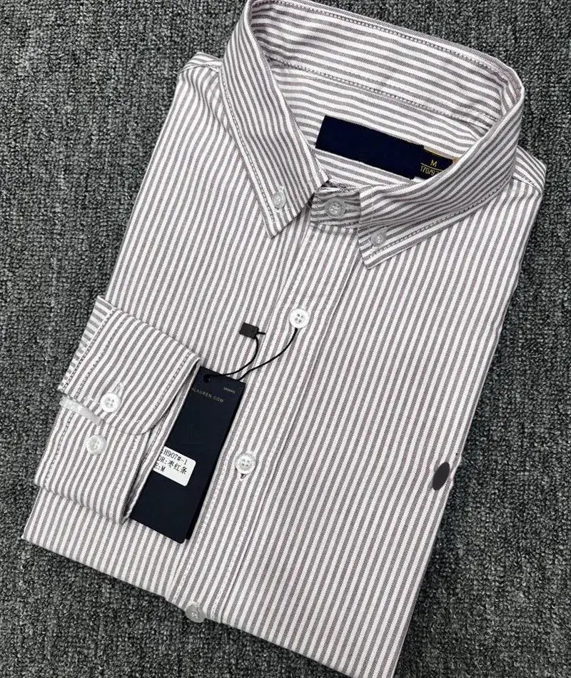 Ralph Lauren Shirts — H907 bordeaux striped with blue pony colorway — USFans Spreadsheet photo