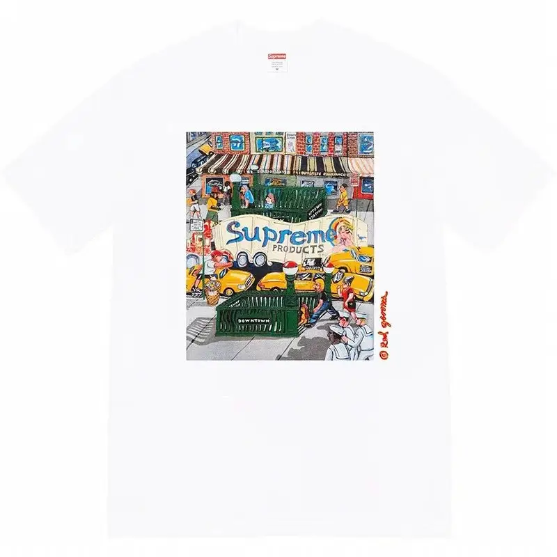 Supreme T-Shirts Cross-Logo — B317 Manhattan Street View White colorway — Kakobuy Spreadsheet photo