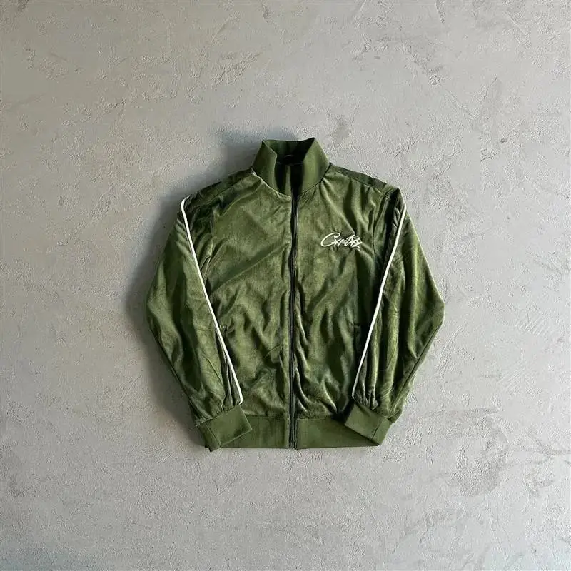 Corteiz Tracksuit Top — Green velvet top colorway — USFans Spreadsheet photo