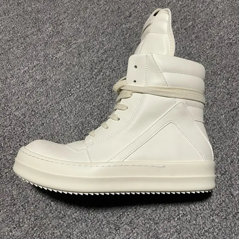 Rick Owens Leather High Shoes — RO Main Line Pure White colorway — Kakobuy Spreadsheet photo