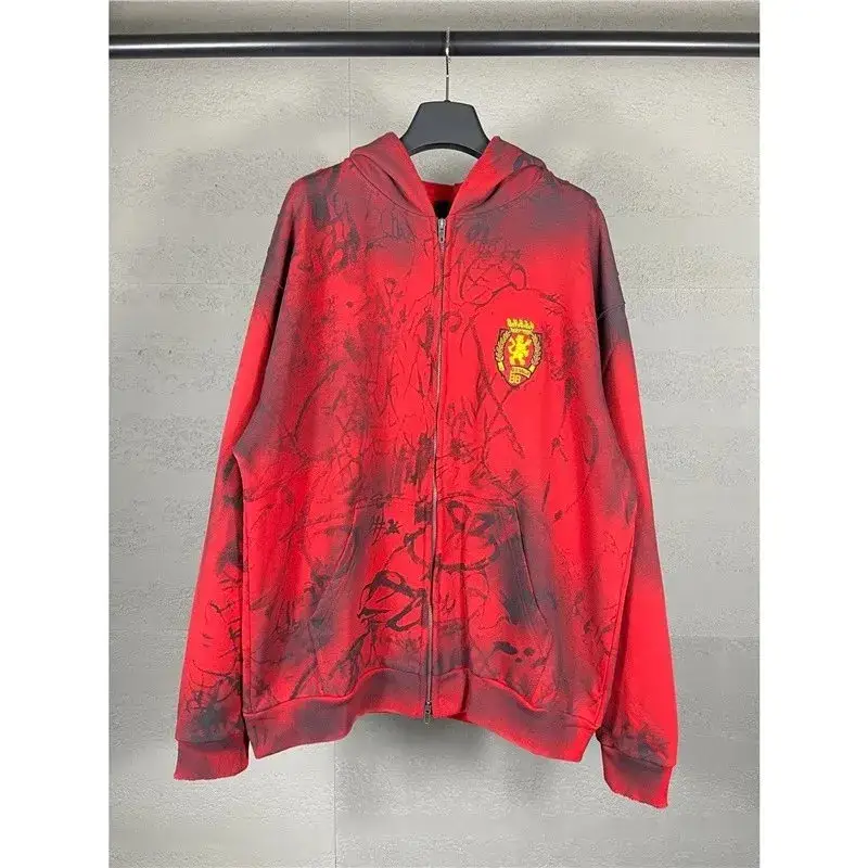 Balenciaga Blue Skater Graffiti Hoodie — red colorway — USFans Spreadsheet photo
