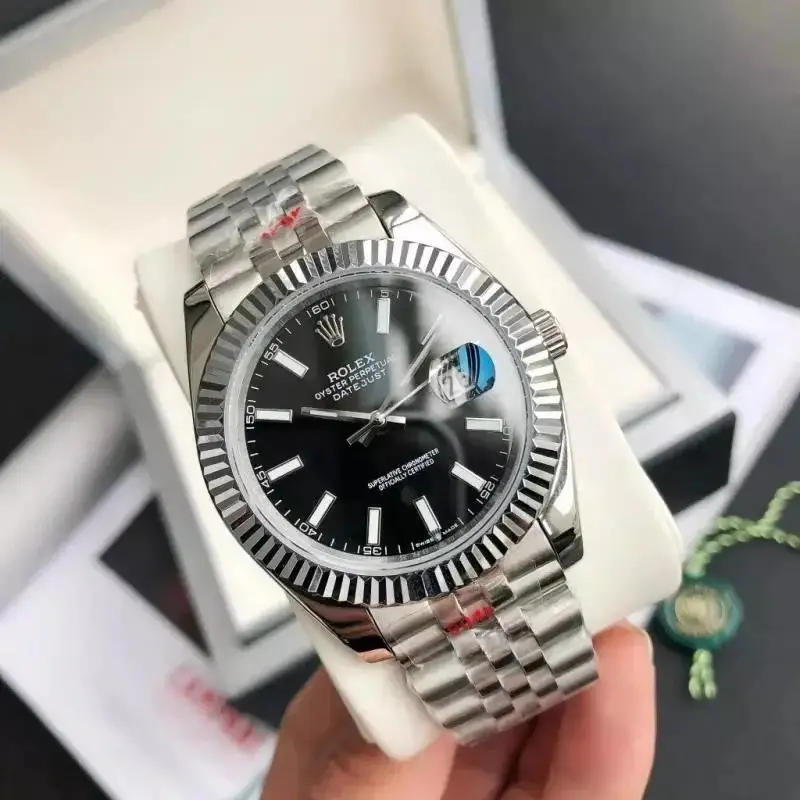 Rolex — Silver Shell Black Plate  Five Bead Strap Mineral Reinforced Mirror Glass colorway — USFans Spreadsheet photo