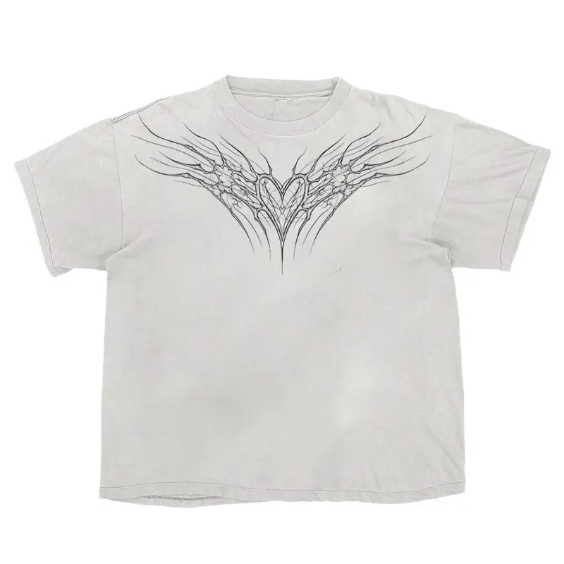 Random Unique Tee — Retro distressed white S colorway — Kakobuy Spreadsheet photo