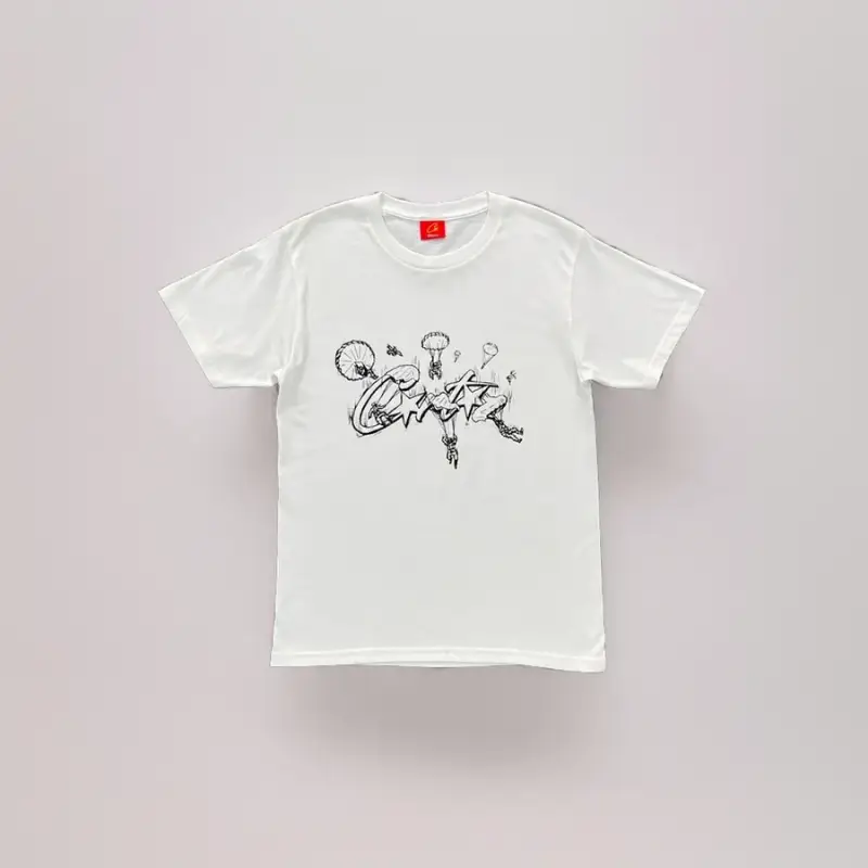 Corteiz Tee — Sky Diver White colorway — USFans Spreadsheet photo