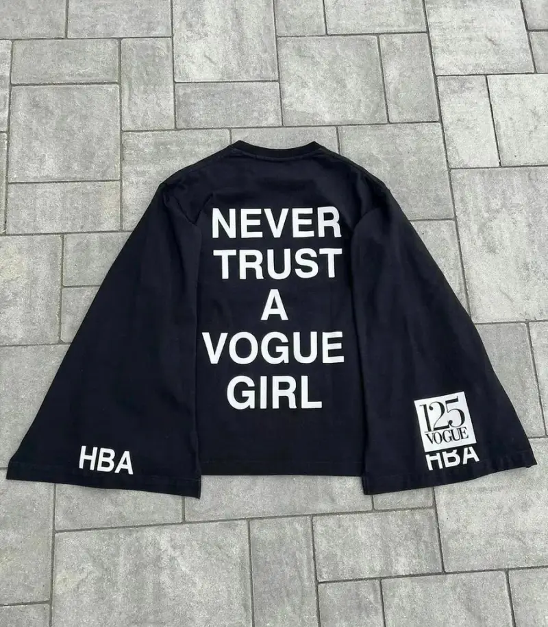 HBA x Vogue Never Trust a Vogue Girl Longsleeve — black colorway — Kakobuy Spreadsheet photo