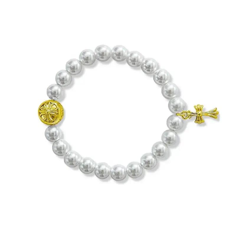 Chrome Hearts Beat Bracelet — Cross Pearl Gold Bracelet colorway — USFans Spreadsheet photo
