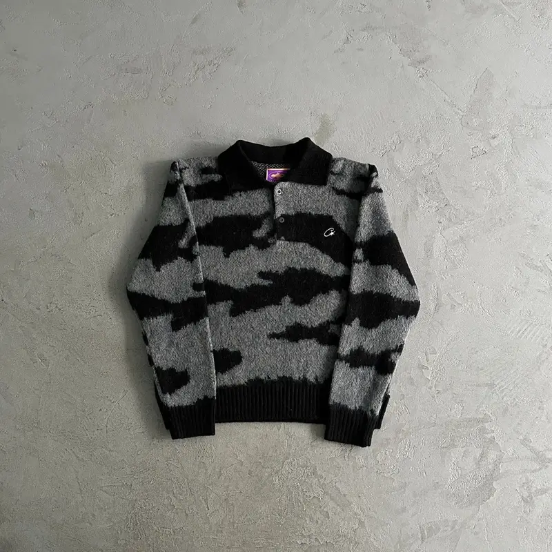 Corteiz Knit Sweater — Camouflage stand-up sweater colorway — USFans Spreadsheet photo