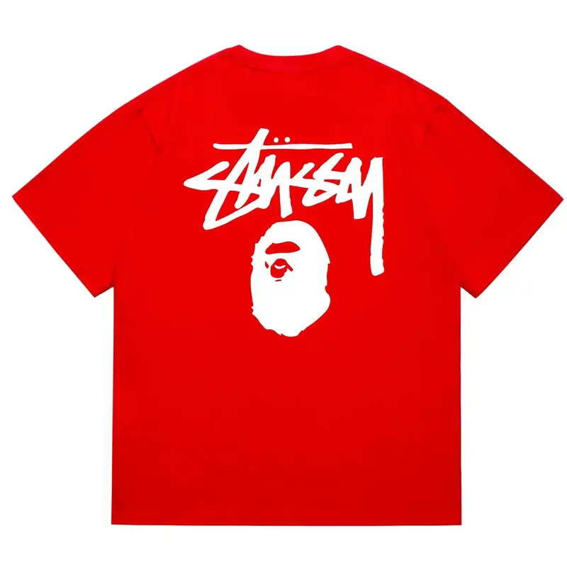 Bape x Stussy Tee — 201 red and white colorway — USFans Spreadsheet photo