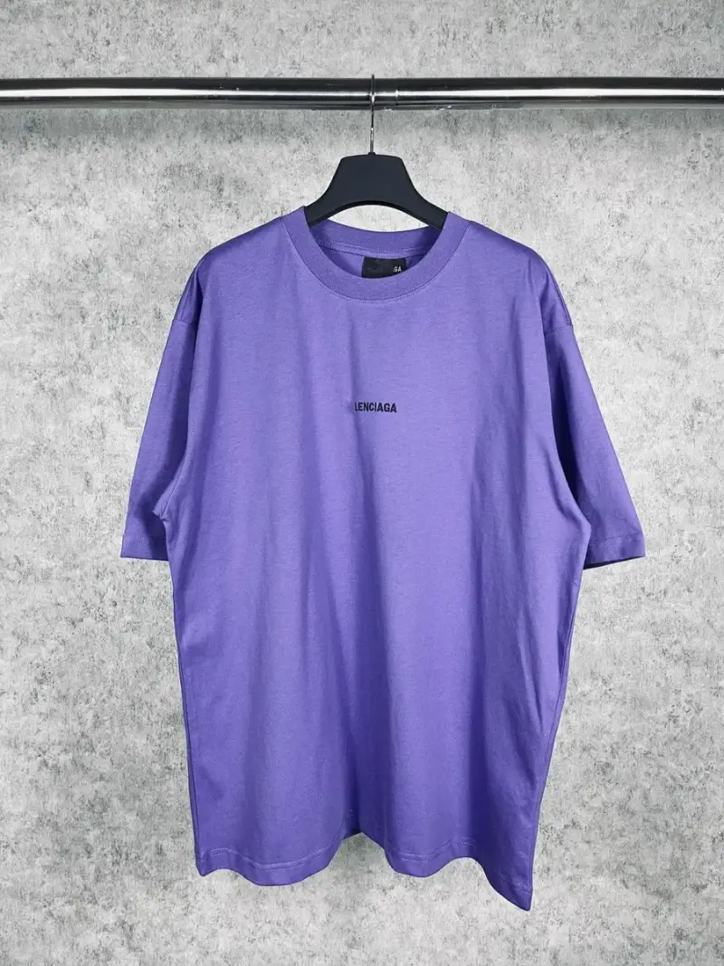 Balenciaga T-Shirt Small Logo Grey — Purple [Embroidery] colorway — USFans Spreadsheet photo