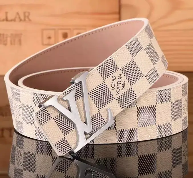 Budget LV Belt — L Classic White Grid Silver Buckle colorway — USFans Spreadsheet photo