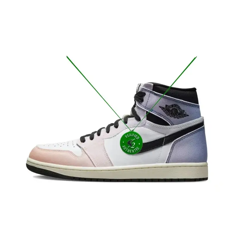 Off-White AJ1 University Blue — White-to-purple gradient colorway — USFans Spreadsheet photo