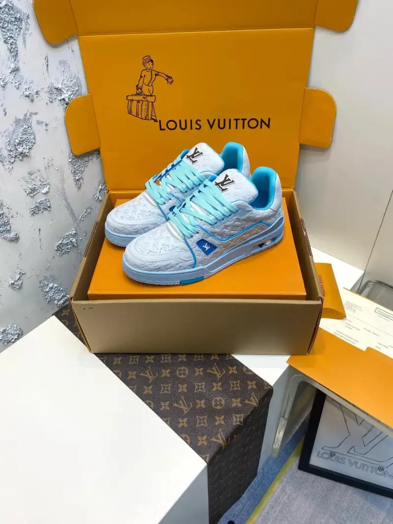 LV Trainers Blue — Couple YJ129-1 colorway — Kakobuy Spreadsheet photo
